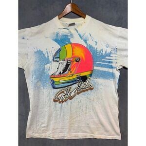 1994 All Over Print Jeff Gordon Helmet Nascar Shirt 2XL  AOP As Is Cond.  Neon